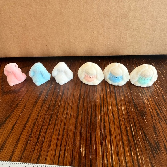 Vintage lot flocked felt bunny fuzzy rabbits mini and 2 banks - Picture 13 of 16